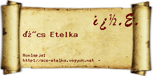 Ács Etelka névjegykártya